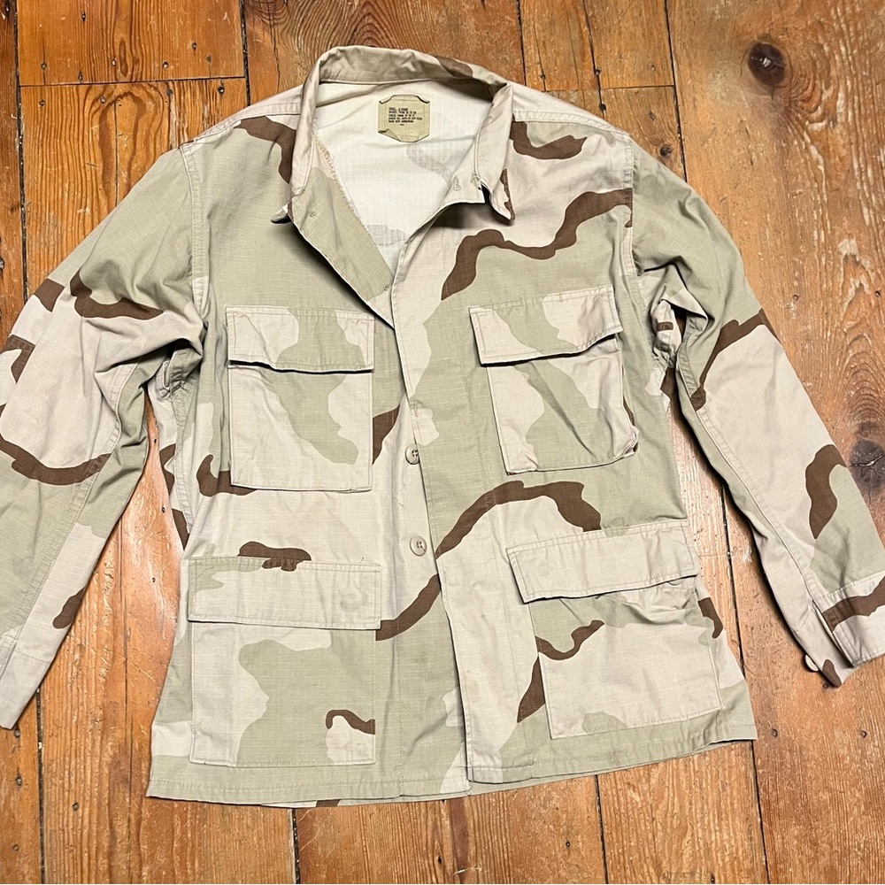 American Apparel Camouflage Military Jacket - Beige and Brown